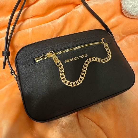Michael Kors Handbags - Michael Kors Black Crossbody Bag with Gold Accents